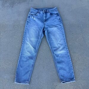 American Eagle Mom Size 4 Short Jeans Light Wash Distressed